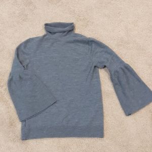 Ann Taylor gray turtleneck bell sleeve sweater